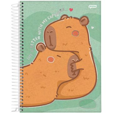 Caderno Universitário Capa Dura Espiral 10 Matérias 160 Fls 200x275 Capy Vibes Verde - Unitário - Jandaia - 78381-26