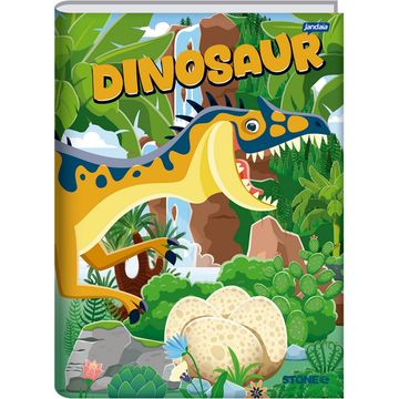 Caderno Brochura Capa Dura Costurado 80 Fls 140x200 Stone DInosaur - Unitário - Jandaia - 68866-77