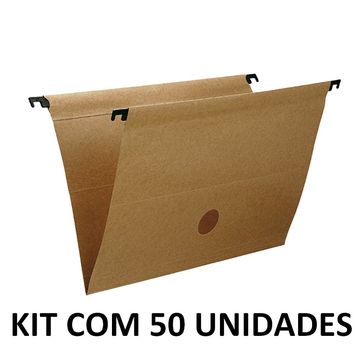 Kit 50 Pasta Suspensa Cartão Kraft Haste em Plástico Dello - 0002.X-SINOP-03