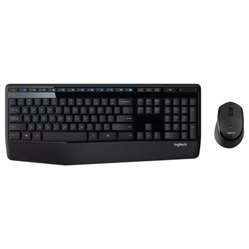 Kit Teclado + Mouse sem Fio Logitech Comfort MK345 1000dpi Preto - 920-007821-ES-06