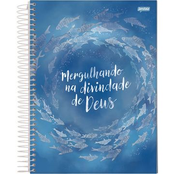 Caderno Universitário Capa Dura Espiral 1 Matéria 80 Fls 200x275 Believe Peixes - Unitário - Jandaia - 69046-26