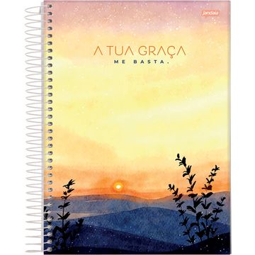Caderno Universitário Capa Dura Espiral 1 Matéria 80 Fls 200x275 Believe A Tua Graça - Unitário - Jandaia - 69046-26