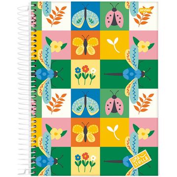 Caderno Universitário Capa Dura Espiral 15 Matérias 240 Fls 200x275 Uma Stella Borboletas - Unitário - Jandaia - 68793-88