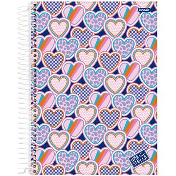 Caderno Universitário Capa Dura Espiral 15 Matérias 240 Fls 200x275 Uma Stella Corações - Unitário - Jandaia - 68793-88