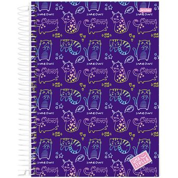 Caderno Universitário Capa Dura Espiral 15 Matérias 240 Fls 200x275 Uma Stella Gatos - Unitário - Jandaia - 68793-88