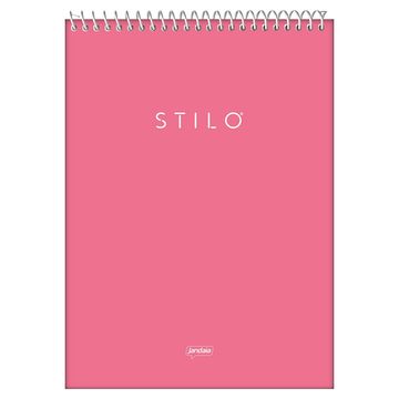 Caderno Universitário Capa Dura Espiral Topo 1 Matéria 80 Fls 200x275 para canhotos Stilo Rosa - Unitário - Jandaia - 78472-77