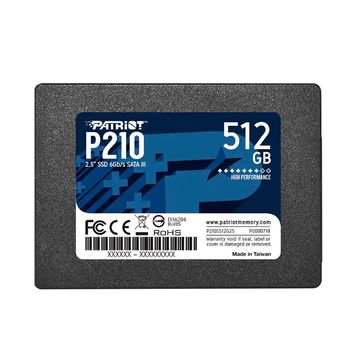 SSD 512 GB Sata 3 2,5" Patriot P210S512G25 Leitura 520 MBPS Gravação 430 MBPS