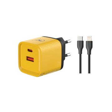Carregador de Celular Parede com 2 Portas USB-A/USB-C 3.0A 45W GaN Bivolt Cabo Ligthning Branco X-Cell - XC-UR56A