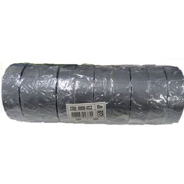 Fita Isolante Autoextinguível Enerbras 10 Metros Cinza - Pacote com 10 Fitas Isolantes - 1000-ECZ - 142010