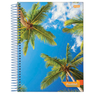 Caderno Universitário Capa Dura Espiral 10 Matérias 200 Fls 200x275 Brasilidade - Pacote com 4 Unidades - Jandaia - 8144-55
