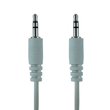 Cabo Hardline P2 Macho - P2 Macho Estéreo 1 Metro Branco - HL-P21