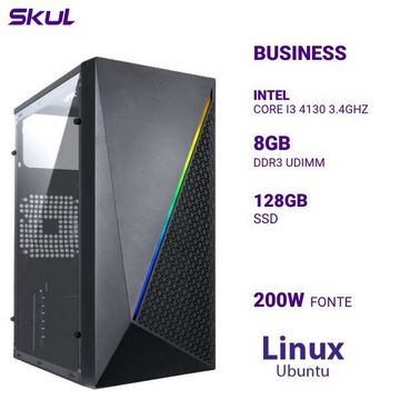 Micro Computador Skul Business B300 Core I3 4130 Memória 8 GB SSD 128 GB Linux  sem Monitor - 337021