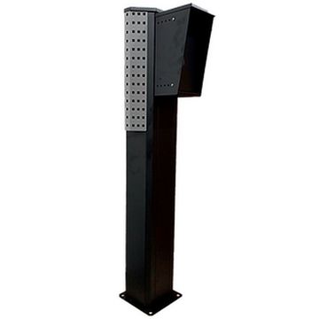 Totem para Identificação com Suporte Universal para Facial 1,35m Metal Preto com Led Metal Nobre - MT-4003