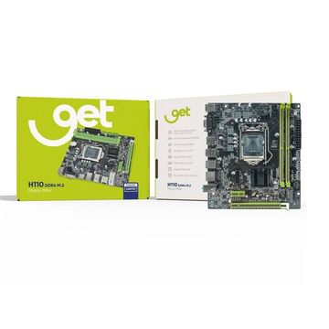 Placa Mãe Get GT H110 M2 Box para Intel Core i3/i5/i7  Memória DDR4 Som Video e Rede - 72891