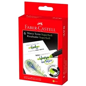Caneta Marca Texto Gel Verde Caixa com 6 Unidades - Faber Castell - 155763
