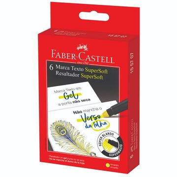 Caneta Marca Texto Gel Amarelo Caixa com 6 Unidades - Faber Castell - 155707