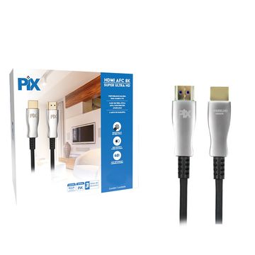 Cabo HDMI Fibra Óptica Ativa Macho x Macho 2.1 8K 50 Metros PIX 018-7650-SINOP-03