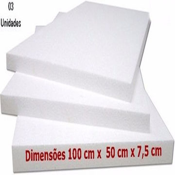 Chapa de Isopor EPS 75MM 100X50CM Isoeste Pacote com 3 Unidades - 323482-SINOP-03