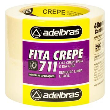 Fita Crepe 48mm x 40 Metros Branco 2 rolos - Adelbras - 1624000007