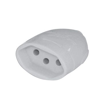 Plug Fêmea Daneva Legrand 3 Pinos Redondo 20A Cinza - DN1621 - Unitário-SINOP-03