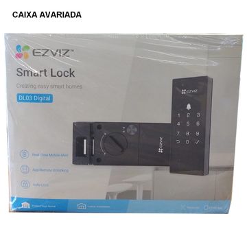Fechadura Digital Wi-Fi com Abertura Senha ou Cartão EzViz CS-DL03-R100-WP-BK  EMBALAGEM AVARIADA