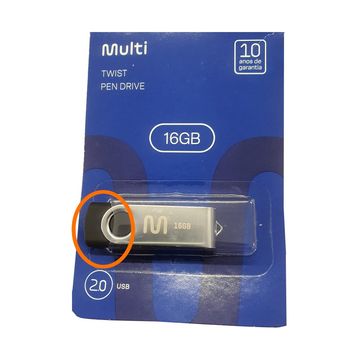 Pen Drive Multilaser 16GB Twist Preto - PD588 - Produto Novo - Embalagem Avariada
