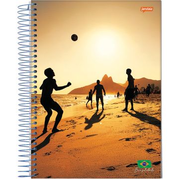 Caderno Universitário Capa Dura Espiral 15 Matérias 300 Fls 200x275 Brasilidade Praia de Ipanema - Unitário - Jandaia - 8147-55 - 142257