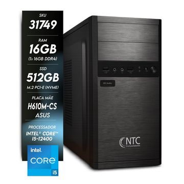 Micro Computador NTC Core i5 12400 Memória 16 GB SSD 512 GB sem Monitor - PERFORMANCE 1029AS - Linux