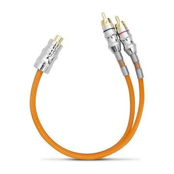 Cabo RCA Y Kx3 1 RCA Fêmea 2 RCA Macho Laranja - RCY2M - Cabo com 20 Centímetros