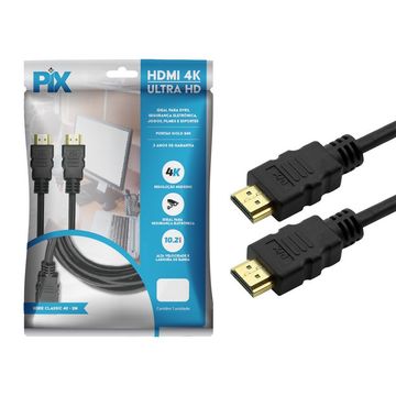 Cabo HDMI Macho x Macho 1.4 3D 15 Pinos Gold Basic Ultra HD 3,0 Metros PIX - 018-0314-SINOP-03