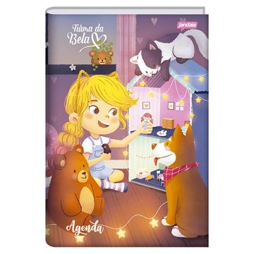 Agenda Escolar Permanente Brochura 192 Folhas 134x200mm Turma da Bela Casa de Boneca Jandaia - Unitário - 71097-77