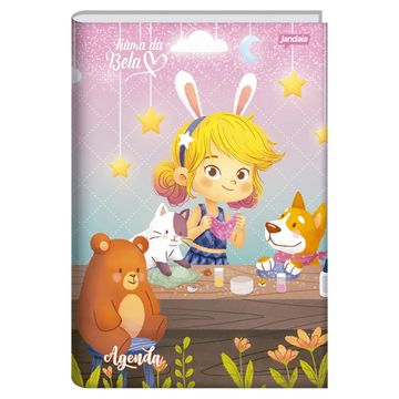 Agenda Escolar Permanente Brochura 192 Folhas 134x200mm Turma da Bela Slime Jandaia- Unitário - 71097-77