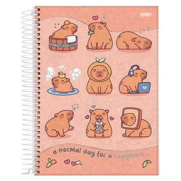 Caderno Universitário Capa Dura Espiral 1 Matéria 80 Fls 200x275 Capy Vibes - Unitário - Jandaia - 78380-26 - 142313