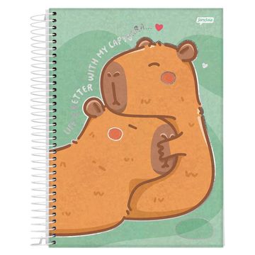 Caderno Universitário Capa Dura Espiral 1 Matéria 80 Fls 200x275 Capy Vibes - Unitário - Jandaia - 78380-26 - 142312