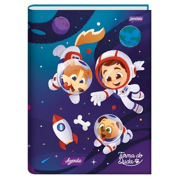 Agenda Escolar Permanente Brochura 192 Folhas 134x200mm Turma do Duda Astronauta Jandaia- Unitário - 74725-77