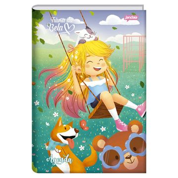 Agenda Escolar Permanente Brochura 192 Folhas 134x200mm Turma da Bela Balanço Jandaia- Unitário - 71097-77