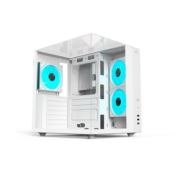 Gabinete Gamer C3tech Aquarius sem Cooler Fan e sem Fonte Lateral e Frente em Vidro Temperado Branco - MT-G950WH-SINOP-03