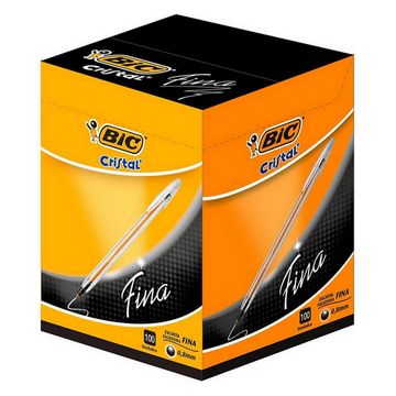 Caneta Esferográfica 0.8mm Cristal Fina Preta - Bic - Caixa com 100 Unidades - 357511-SINOP-03