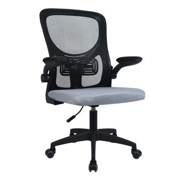 Cadeira Giratória com Braço Estofada Tela Mesh Preto|Cinza Office - LC2-SINOP-03