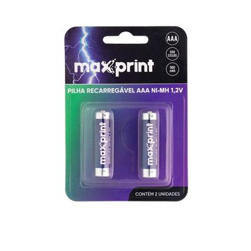 Pilha Recarregável AAA 900MAH Maxprint - 75000045 - Blister com 2 Pilhas-SINOP-03
