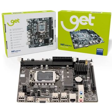 Placa Mãe Get H61 M2 Box para Intel LGA 1155 Memória DDR3 Som Video e Rede - 71785-SINOP-03