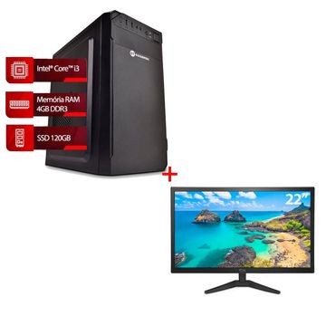 Micro Computador Goldentec Core i3 2120 Memória 4 GB SSD 120 GB com Monitor 22 Led - 66449 - 64801