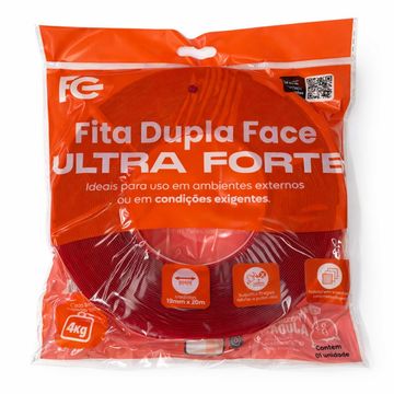 Fita Dupla Face Acrílico 19mm x 20 Metros Unitário Fixa Forte - FC Fontes - FCFT1920D