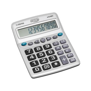 Calculadora Eletrônica de Mesa BIG 12 Dígitos Cinza BRW - Unitário - CC4001-SINOP-03