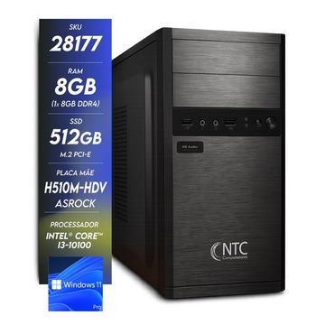 Micro Computador NTC Select 1033 AR Core i3 10100 Memória 8 GB SSD 512 GB M2 Windows 11 Pro - sem Monitor