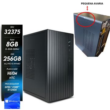 Micro Computador NTC Start Intel  1009 TC Core i5-12400 Memória 8 GB SSD 256 GB M2 Windows 11 Pro - sem Monitor AVARIADA