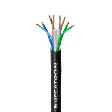 Cabo de Rede 23AWG Megatron Cat.6 4 Pares Preto - 2427 - Vendido por Metro - 100% Cobre Homologado ANATEL