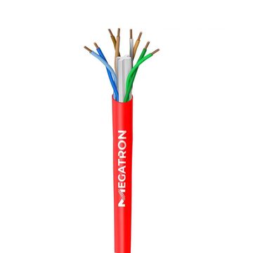 Cabo de Rede 23AWG Megatron Cat.6 4 Pares Vermelho - 2382 - Vendido por Metro - 100% Cobre Homologado ANATEL