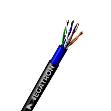 Cabo de Rede Dupla Capa 24AWG Megatron Cat.5E 4 Pares Preto 2538 Vendido por Metros - 100% Cobre Homologado ANATEL