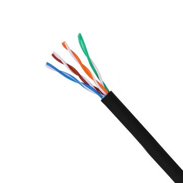 Cabo de Rede 24AWG Telecam Cat.5E 4 Pares Preto 210800103 Vendido por Metro - 100% Cobre Homologado ANATEL